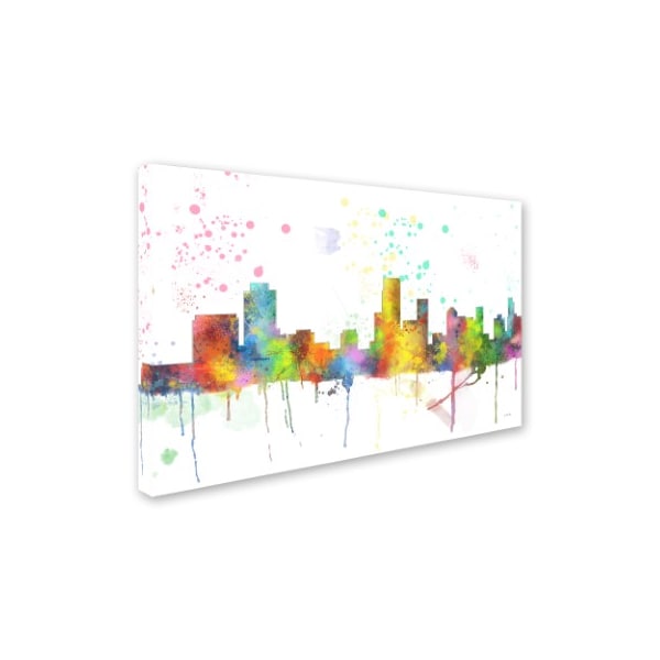 Marlene Watson 'Newark New Jersey Skyline Mclr-1' Canvas Art,16x24